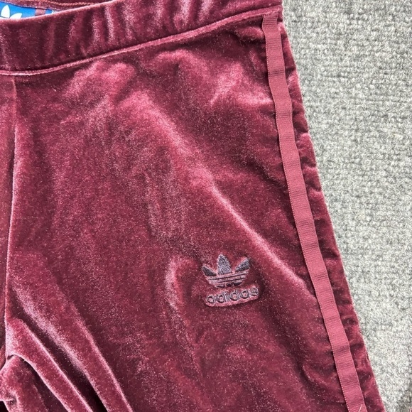 ADIDAS Women’s Maroon/Purple Velvet Vibes Leggings 3 stripes size: Small - Picture 4 of 8